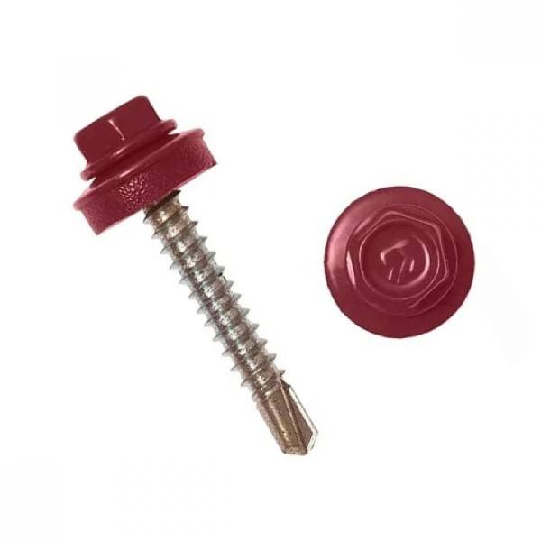 Саморез кровельный 5.5x19 RAL 3005 по металлу (100шт)