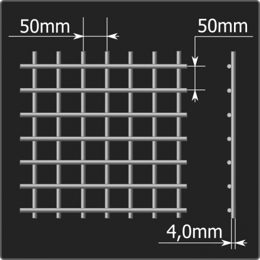 Сетка кладочная 50*50*4,0 (0,51*1,5)